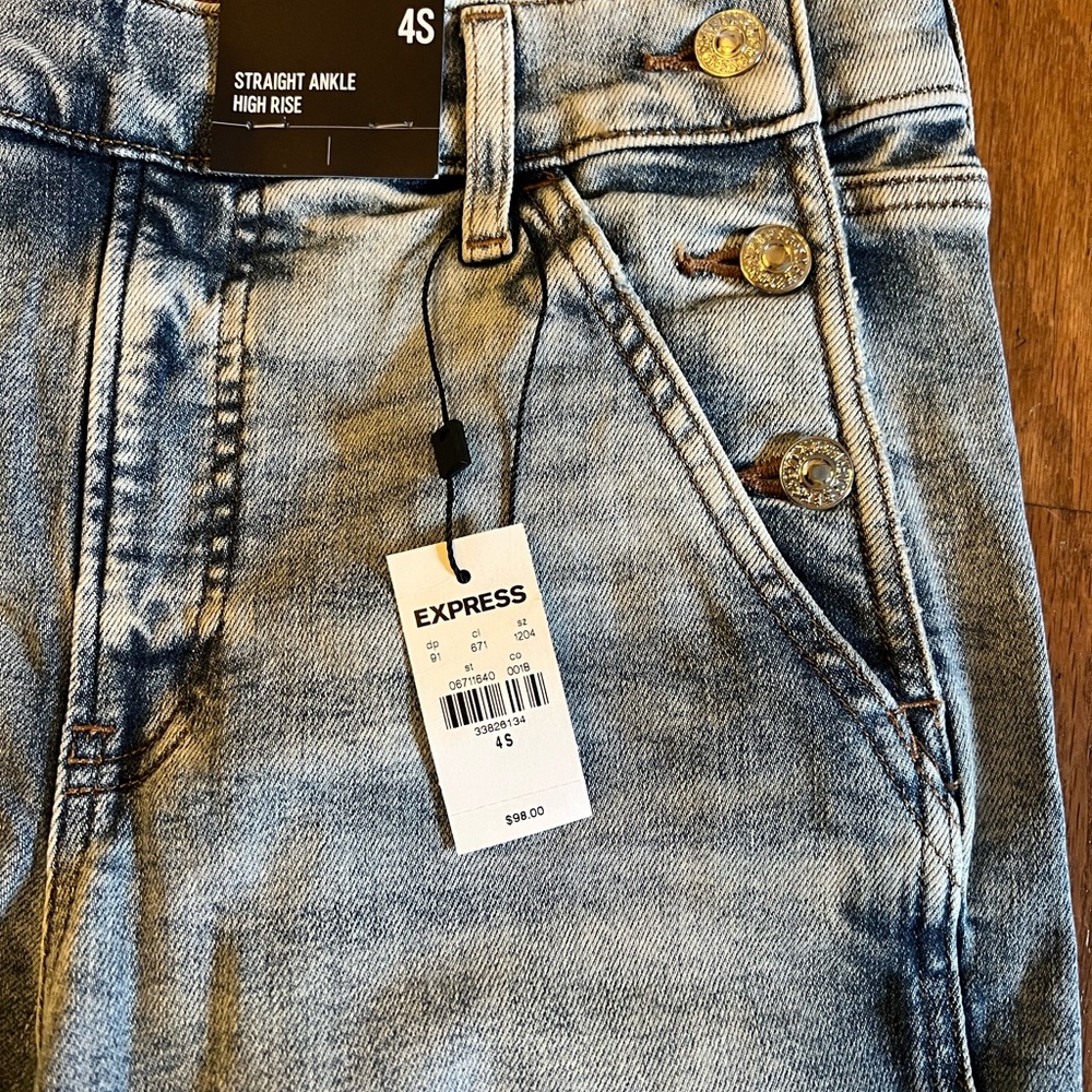 Express High Rise Ankle Denim Jeans - Picture 2 of 3